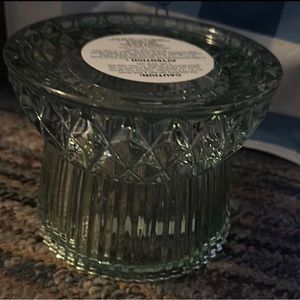 Bath and body works Green faceted candle holder from Spring 2023